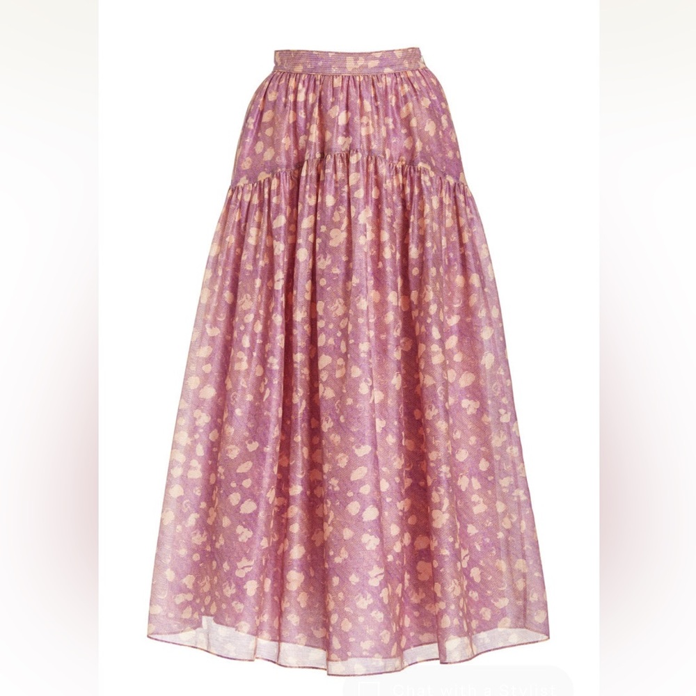 Ulla Johnson Gia Skirt Lavender Handprint dot